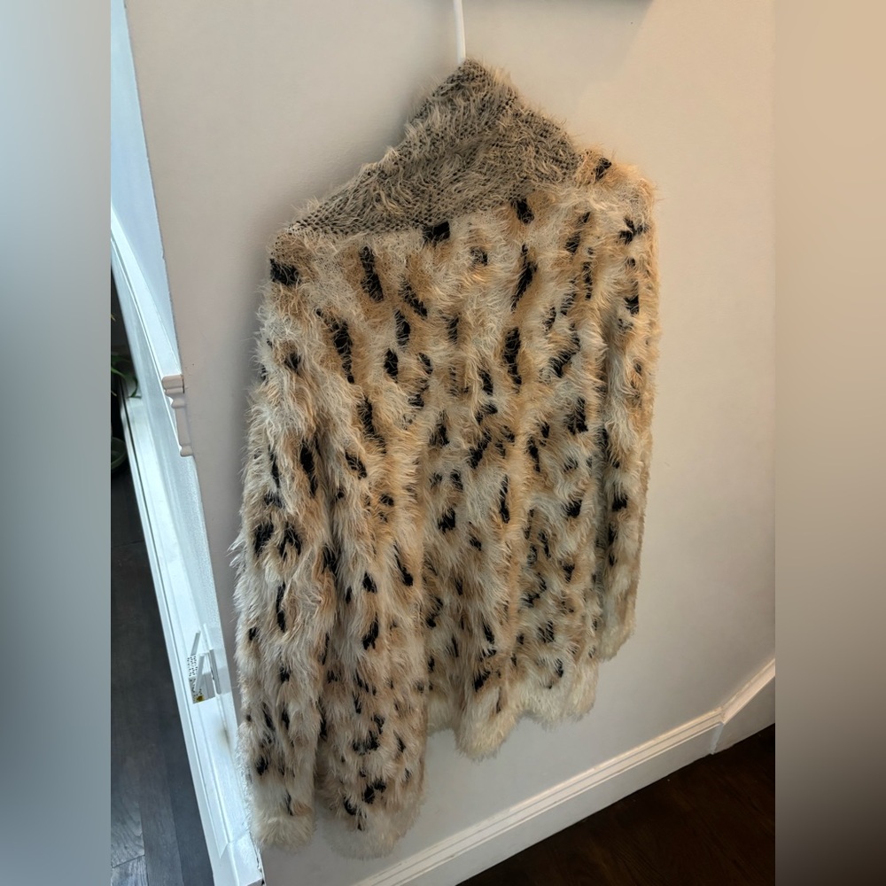 MINKPINK Cream and Black Fuzzy Cardigan - Picture 5 of 5